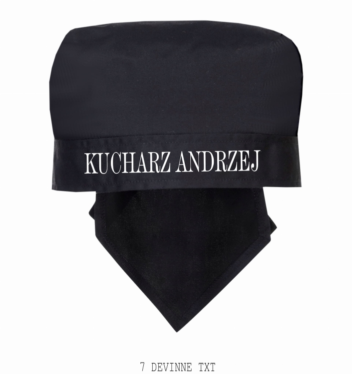 Črna kuhinjska bandana za kuharja.