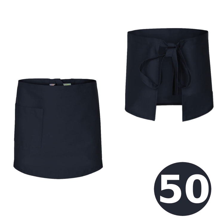 Dolga barmanska predpasnik 50 cm v temno modri barvi