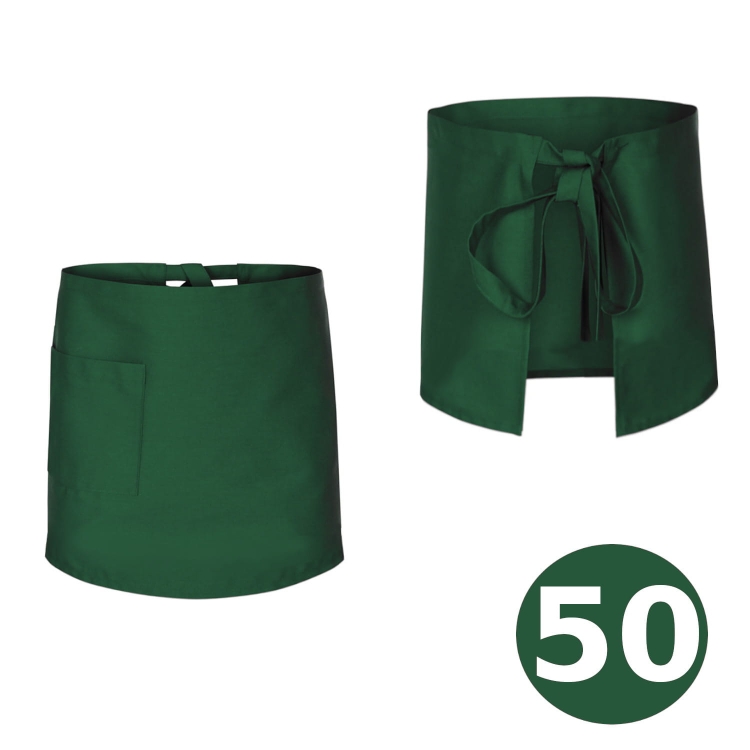Dolga barmanska predpasnik v zeleni barvi 50 cm