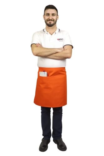 Oranžna natakarjeva predpasnik dolžine 50 cm