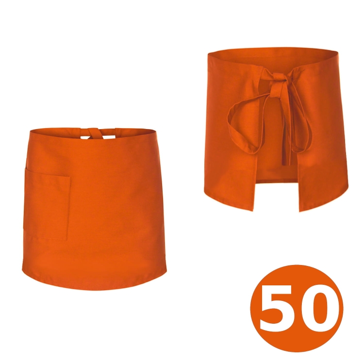 Dolga 50 cm barmanska predpasnik v oranžni barvi