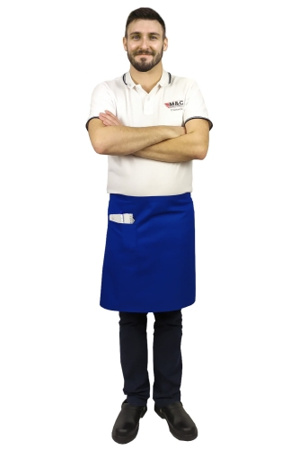 Modra kuhinjska predpasnik dolžine 50 cm