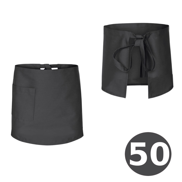 Dolga siva barmanska predpasnik 50 cm