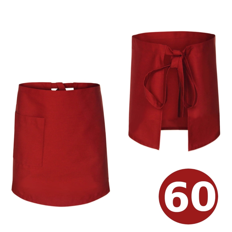 Barmańska zapaska dolžina 60 cm rdeča
