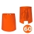 Dolga barmańska predpasnik oranžna 60cm