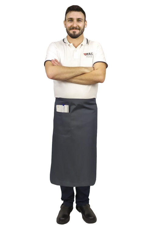 Dolga siva strežna predpasnik 75 cm