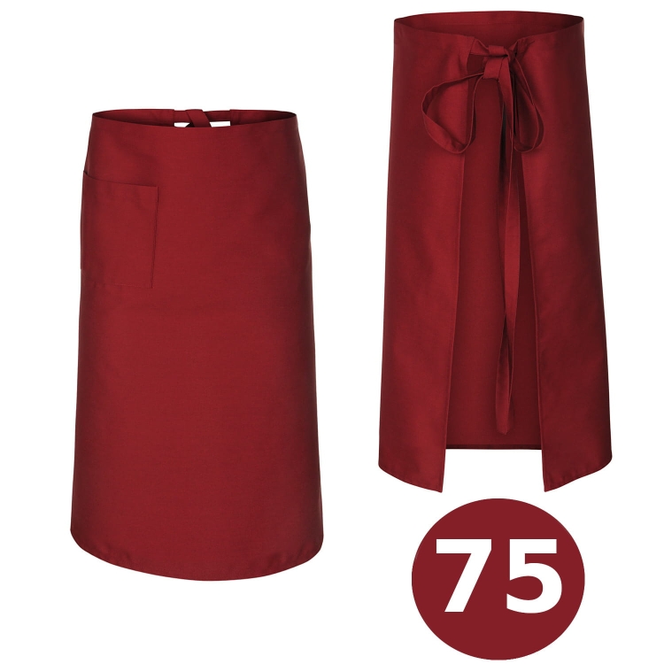 Dolga kuhinjska predpasnik za natakarje bordo 75 cm