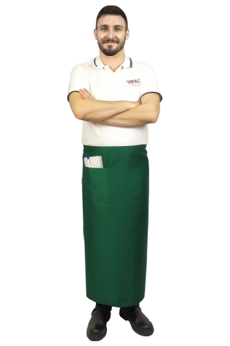 Zelena delovna obleka za natakarje, barmane in kuharje.