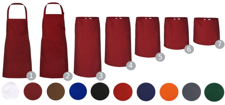 Črna predpasnik dolžine 90 cm, barmanski.