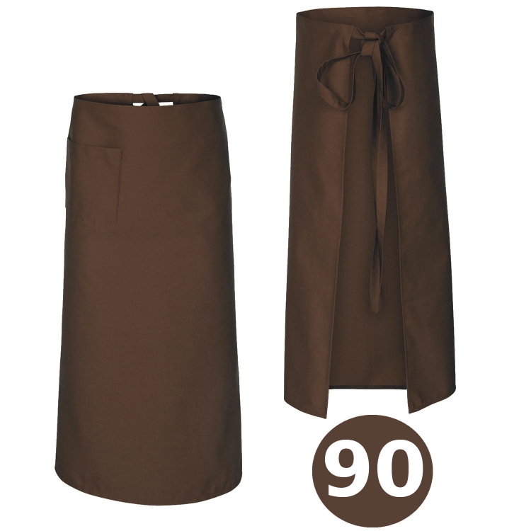 Dolga barmanska predpasnik v rjavi barvi