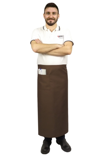 Rjava natakarjeva predpasnik dolžine 90 cm