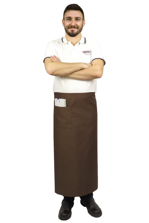 Rjava natakarjeva predpasnik dolžine 90 cm