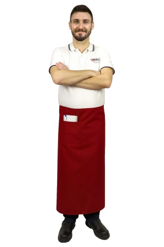 Rdeča natakarjeva predpasnik dolžine 90 cm