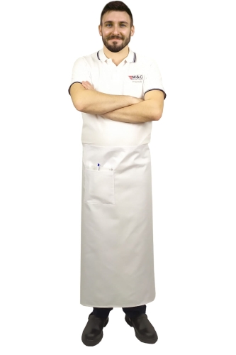 Bela kuhinjska predpasnik dolžine 90 cm