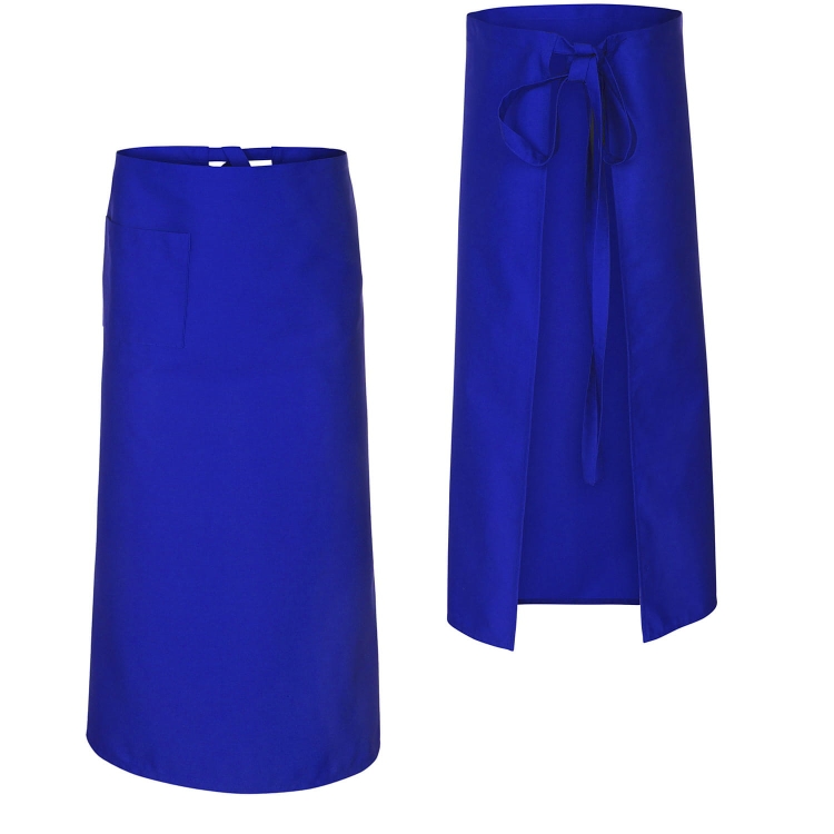 Dolga barmańska predpasnik v modri barvi 90 cm