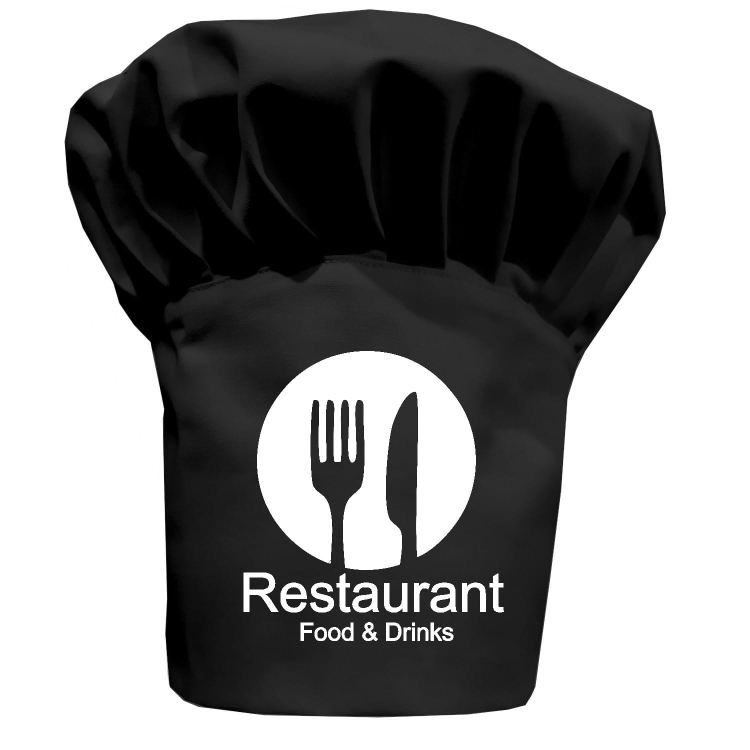 Kuharska kapa Restaurant Food&Drinks z vašim napisom