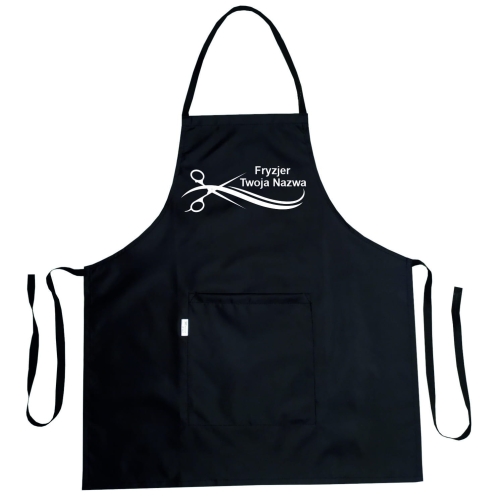 Vodoodporna frizerska predpasnik z grafiko 'Zlate škarje'