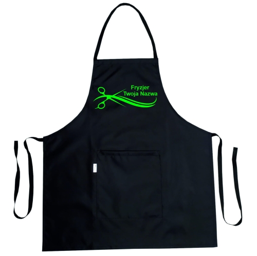 Vodoodporna frizerska predpasnik z grafiko 'Zlate škarje'