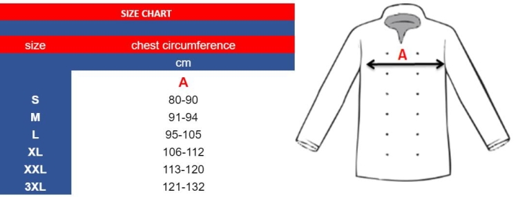 Kuharska bluza s pritiski, pepita in dolgimi rokavi.