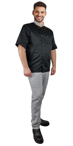 Dolgi rokav kuhinjska bluza pepitka na gumbke