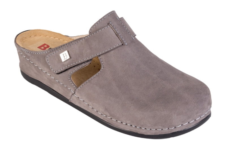 Klapki zdrowotne anatomiczne skórzane w szarym kolorze
