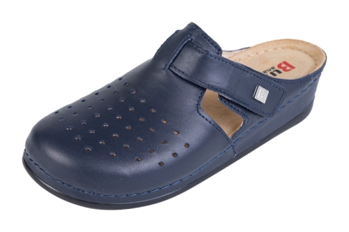 Anatomiczne klapki zdrowotne skórzane granatowe