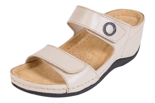 Anatomiczne klapki medyczne skórzane beżowe
