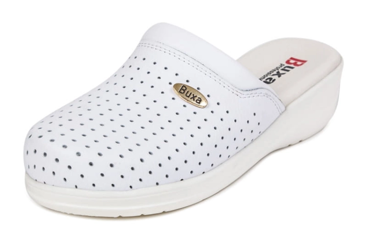 Białe skórzane buty medyczne premium