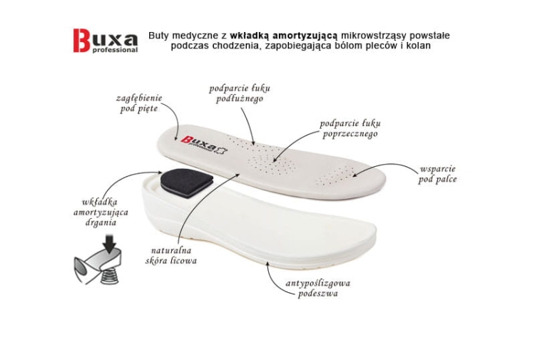 Premium skórzane buty medyczne białe