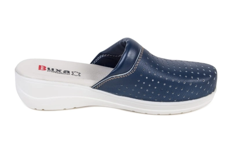 Buty medyczne granatowe skórzane premium