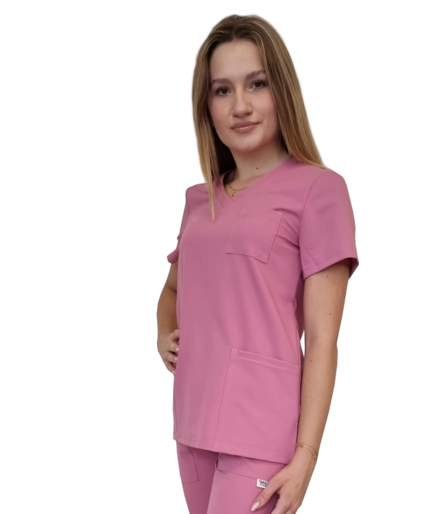 Brudny róż casual premium bluza medyczna