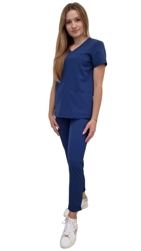 Granatowy komplet medyczny damski BASIC PREMIUM