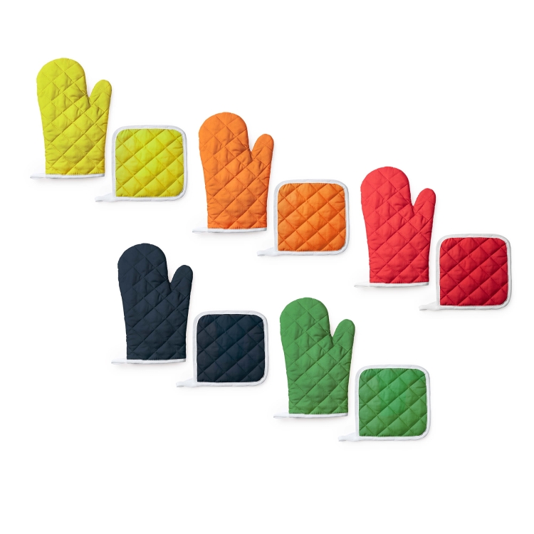 Zestaw czerwona rękawica kuchenna z łapką