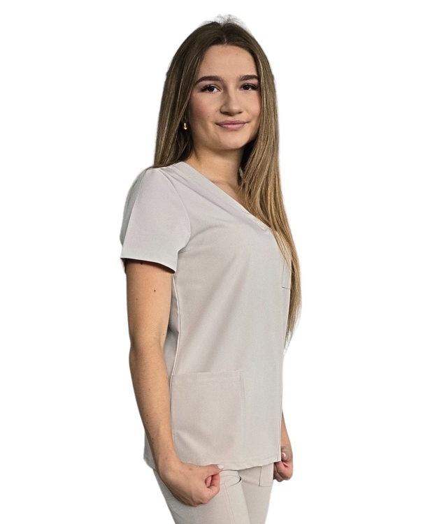 Jasny beż damska bluza medyczna Casual Premium