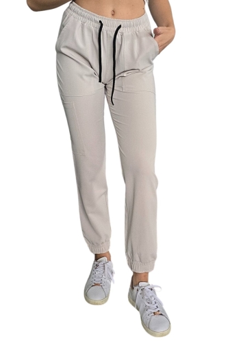 Joggery medyczne w jasnym beżu casual premium