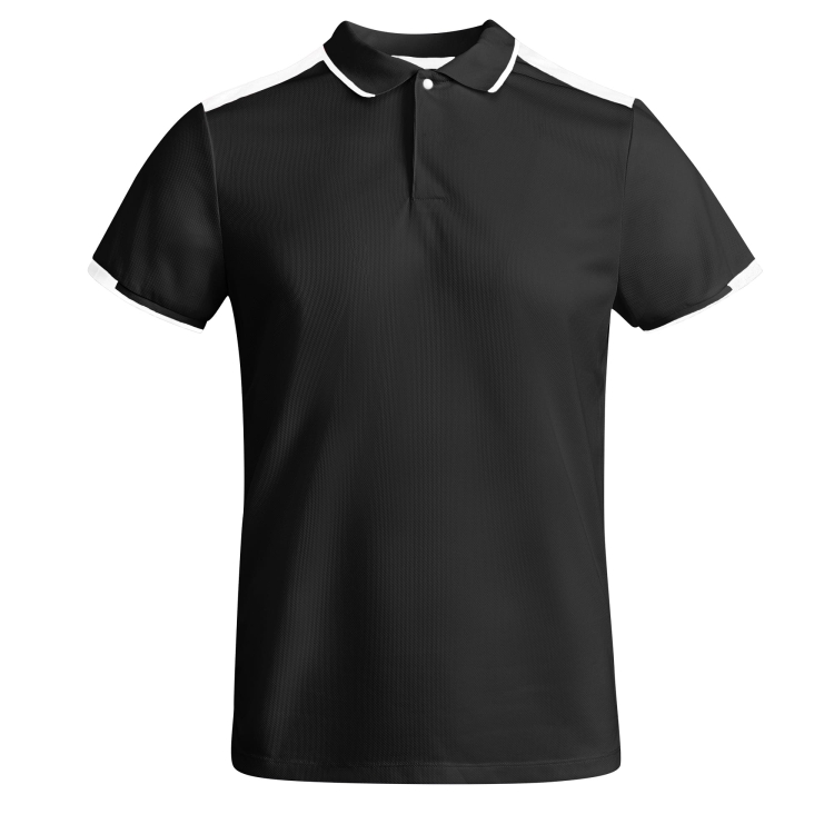 Elegancka czarna koszulka polo męska z wstawkami