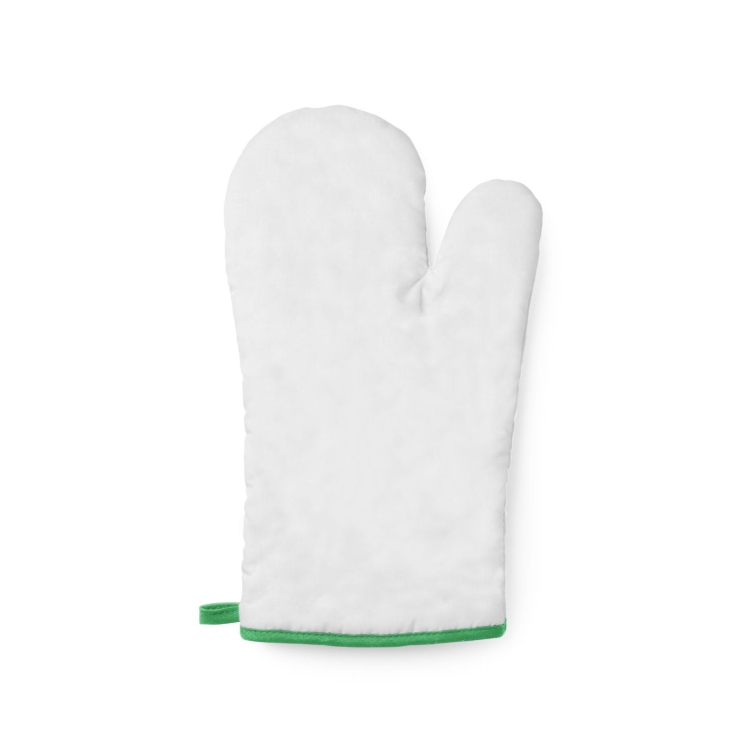 Zielona rękawica kuchenna z lamówką
