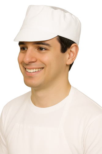 Kulinarična kapa z vizirjem in tilom