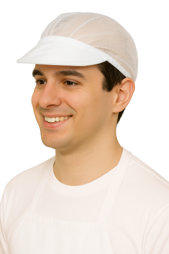 Bela tilna kapa z vizirjem