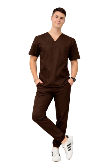 Moški medicinski komplet Stretch - čokoladni scrubs
