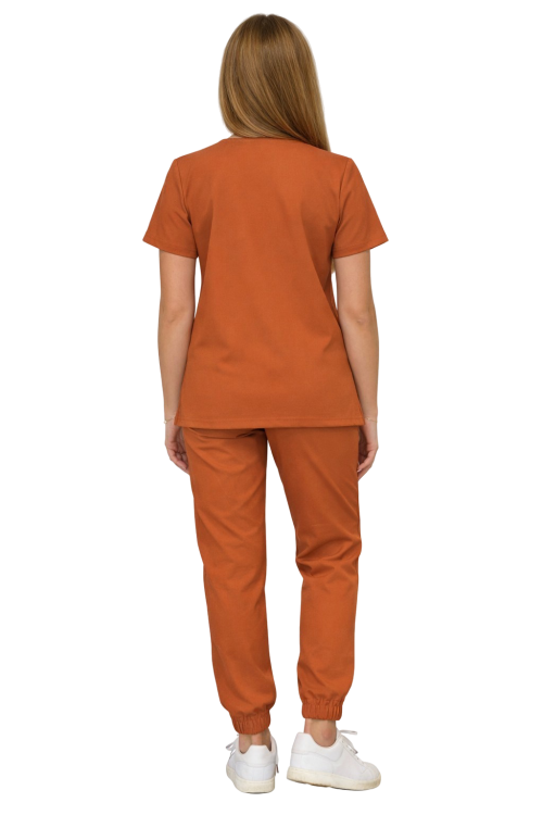 Damski komplet medyczny carmelowy – scrubs CASUAL PREMIUM