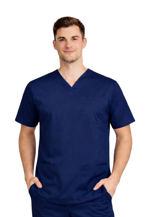 Męska bluza medyczna SLIM w kolorze granatowym