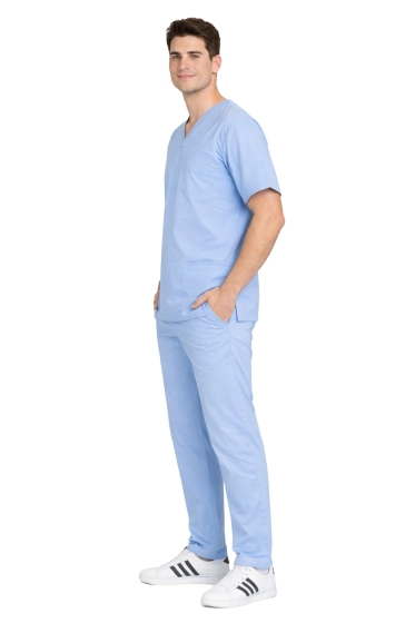 Medicinski / kirurški moški komplet 100% bombaž – modra barva