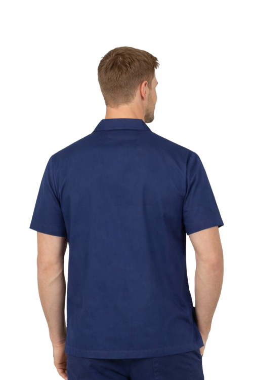 Krótki rękaw  bluza męska  medyczna  w kolorze granatowym