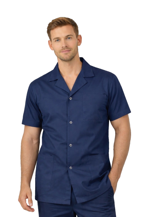 Męska bluza medyczna kolor granatowy z krótkim rękawem