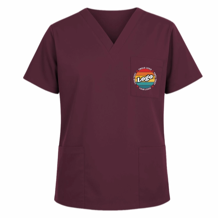 Bluza medyczna śliwkowa z własnym nadrukiem kreator online model M80.jpg