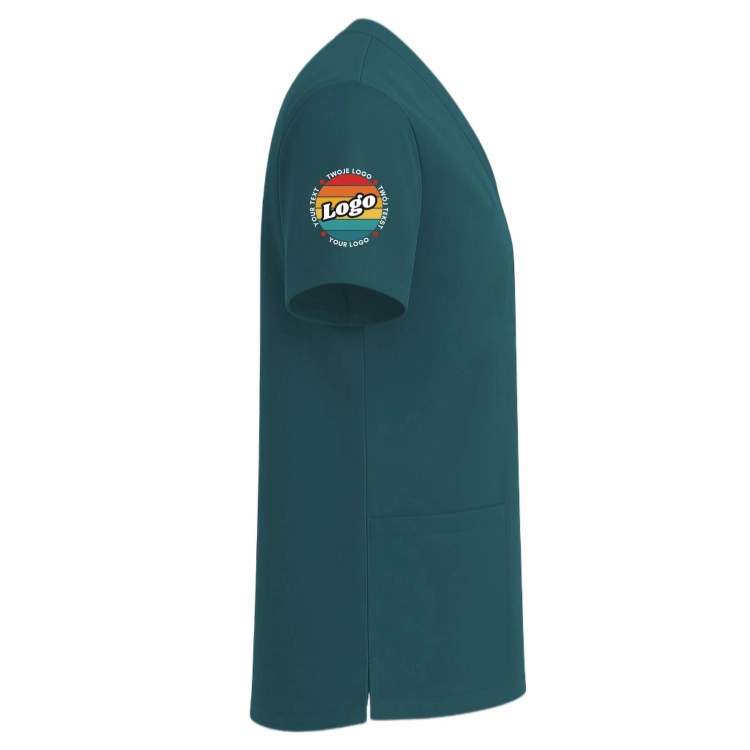 Bluza medyczna morska z własnym nadrukiem kreator online model M80 prawy bok.jpg