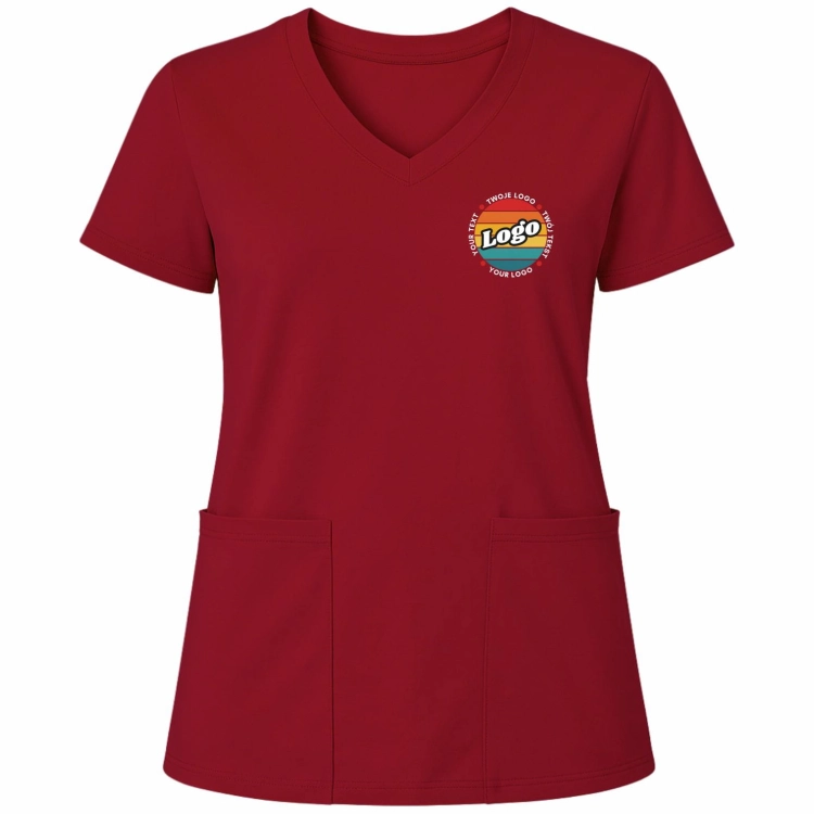 Bluza medyczna bordowa elastyczna bawełna z Twoim nadrukiem - kreator online.jpg