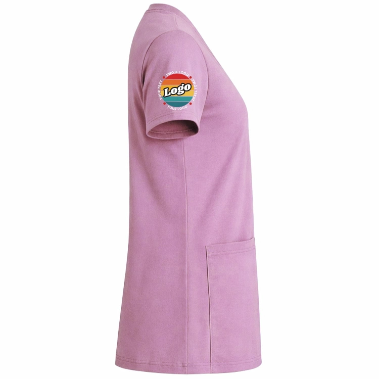 Bluza medyczna wrzosowa elastyczna bawełna z Twoim nadrukiem - kreator online prawy bok.jpg