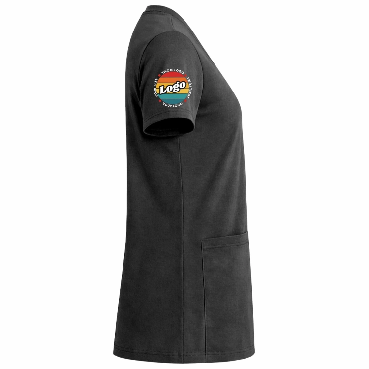 Bluza medyczna czarna elastyczna bawełna z Twoim nadrukiem - kreator online prawy bok.jpg